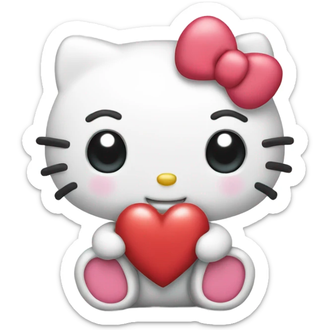 hello kitty with heart sticker