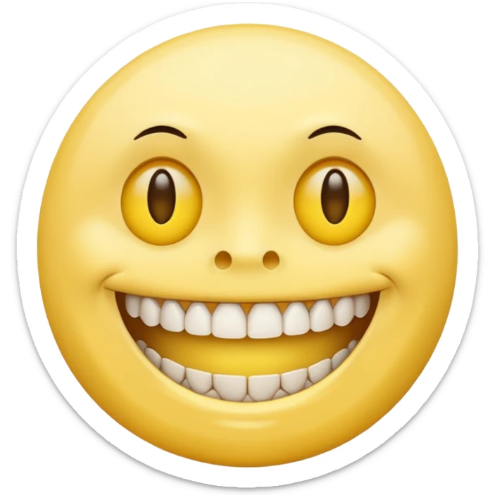creepy smile lots of teeth built like regular yellow smile remake the second one but sad sticker