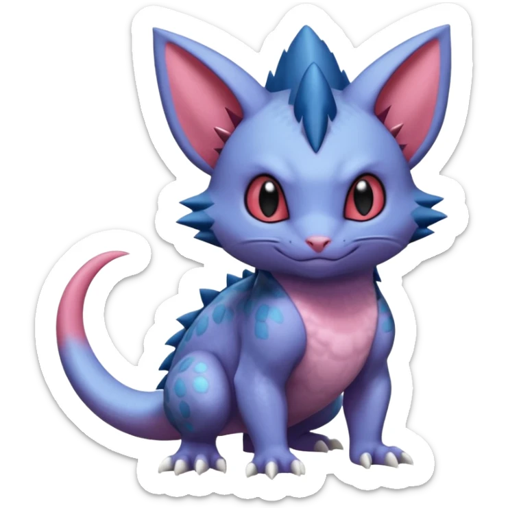 Sneasel-Purrloin-Nidorino-Fakémon-hybrid-creature (full body)  sticker