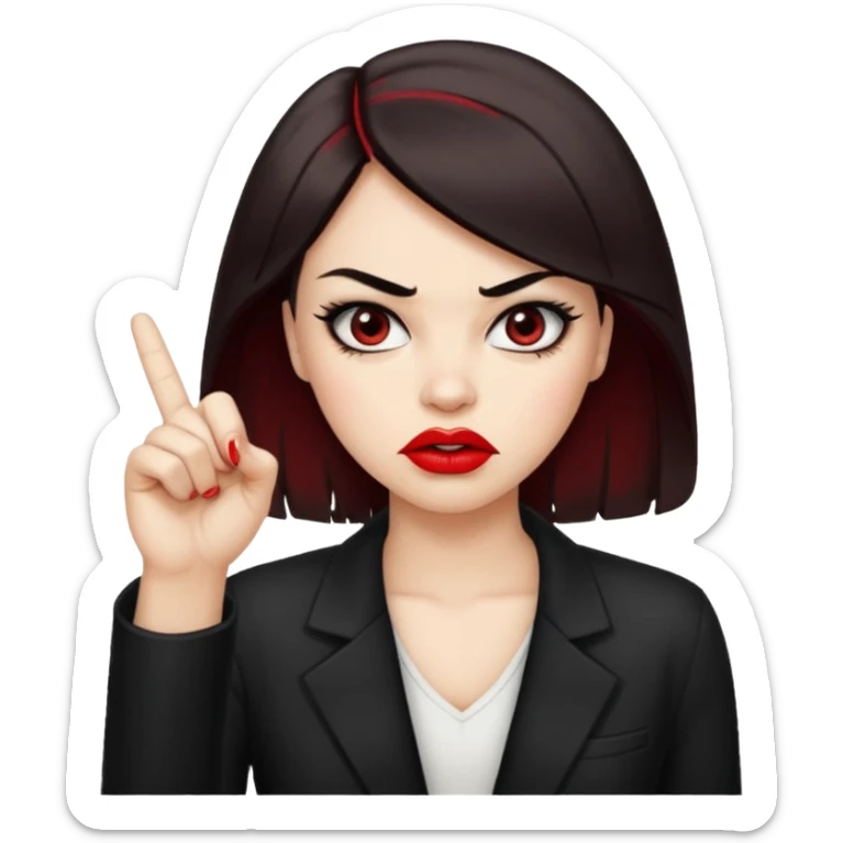 Letters saying “Don’t PMO” With an angry lady standing behind the letters with her finger up  sticker