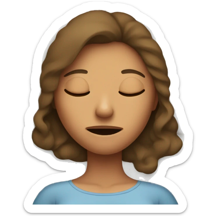 woman with long hair snoring in bed  sticker