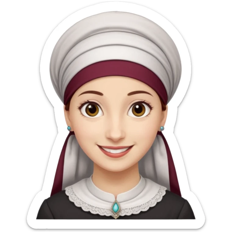 orthodox jewish woman with tichel circa. 1890 make into pretty young maroon sticker
