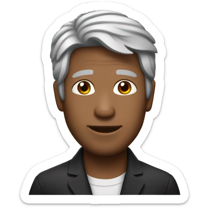Gere um emoji para uma social mídia, braça do cabelo preto no ombro  sticker