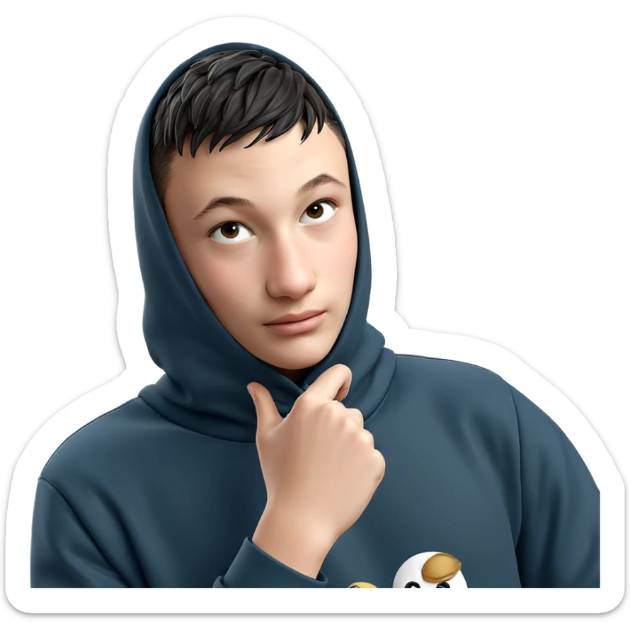 mysterious boy in hoodie sticker