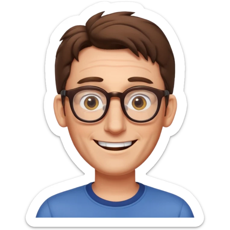 The actor of spongebob tom Kenny a guy with brown hair and glasses sticker