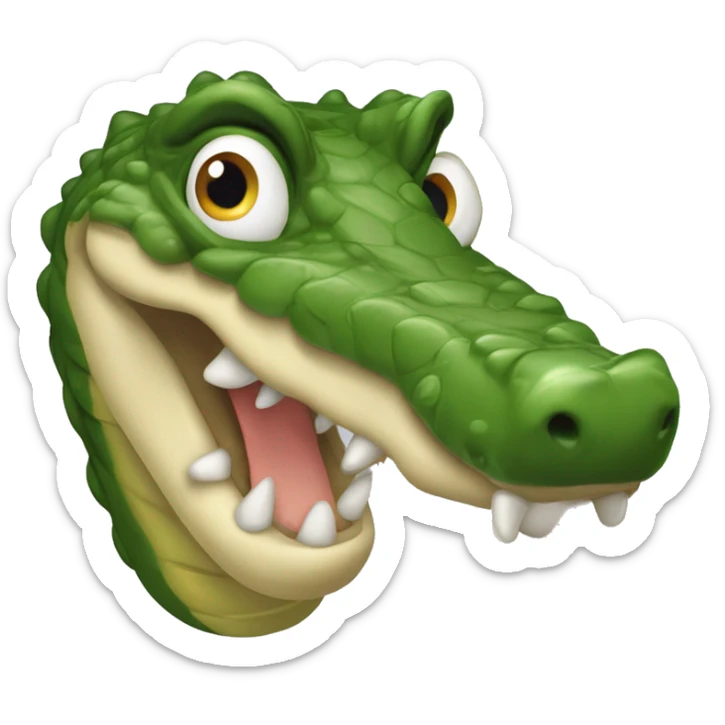 Krokodyl z pierścionkami, czapką i naszyjnikiem  sticker