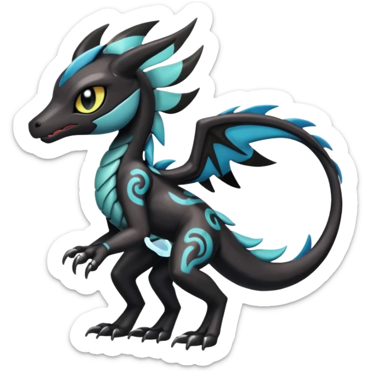 Colorful Shiny Smooth Glossy Soft Pure Cute Meloetta-Venom-Zekrom-Salandit-fusion, full body, tribal markings  sticker