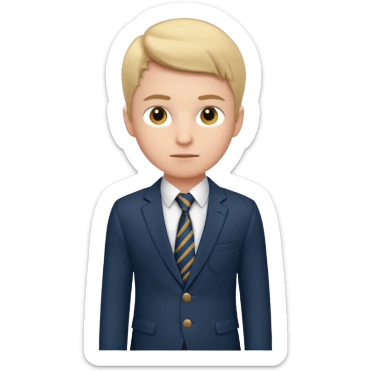 Young man, tailored trousers, a crisp button-down shirt, a blazer, and tie, portrait

 sticker