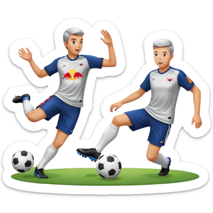 Red bull energy drink imogi for soccer players playing soccer sticker