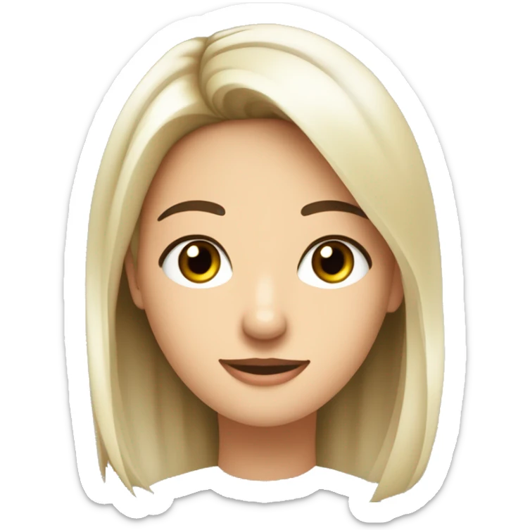 crea un avatar de medio cuerpo de una joven nutricionista piel blanca, cabello negro largo, ojos negros, rostro delgado, nariz fileña sticker