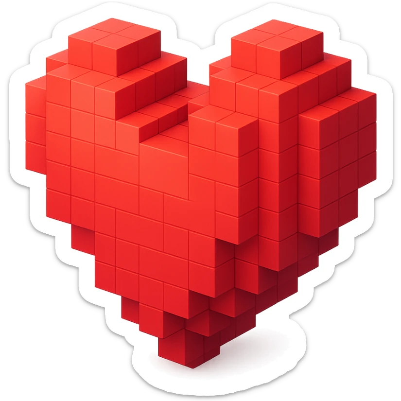 Heart red sticker