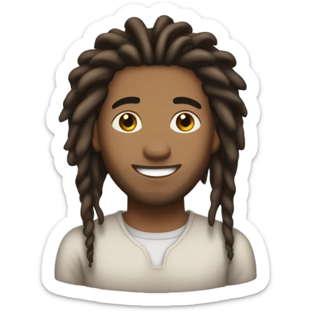 Pretty brown man with medium length dreadlocs and no facial hair sticker