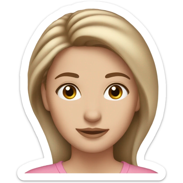 woman with light brown hair, with brown eyes, with lashes extensions, white skin, with blush  sticker