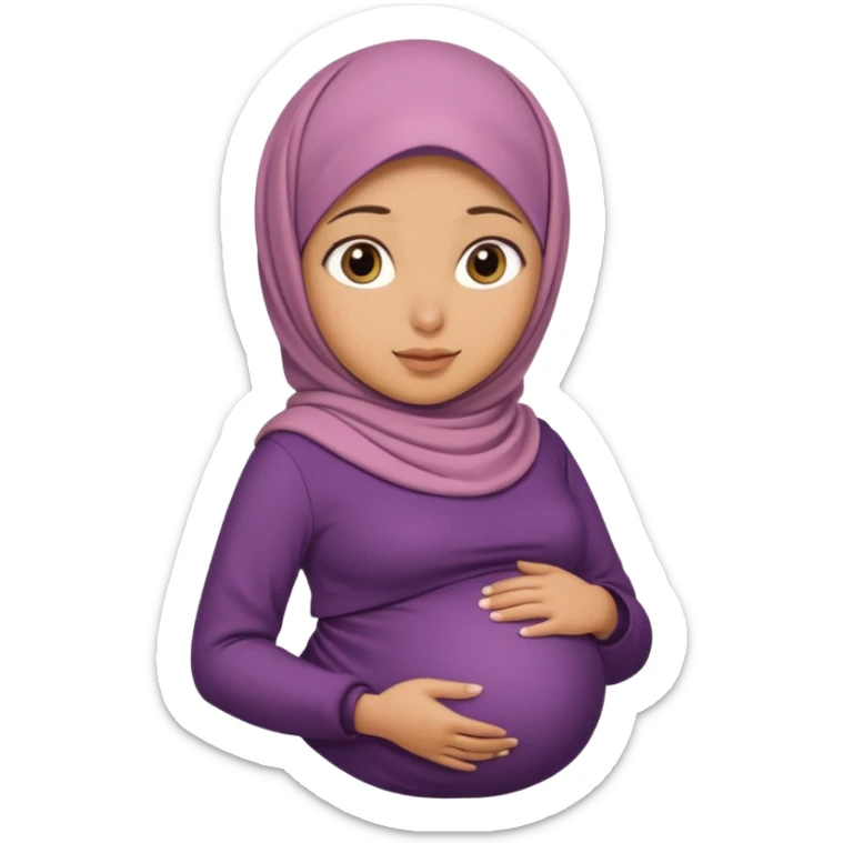 Lebanese girl, hijab, tan, pregnant belly. sticker