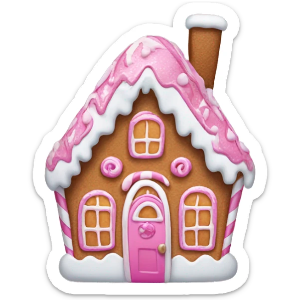 A pink gingerbread house sticker