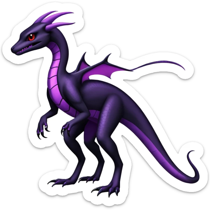 Shiny gothic Salazzle-Salandit-Umbreon-Fakémon-hybrid-creature (full body) 4 legs sticker