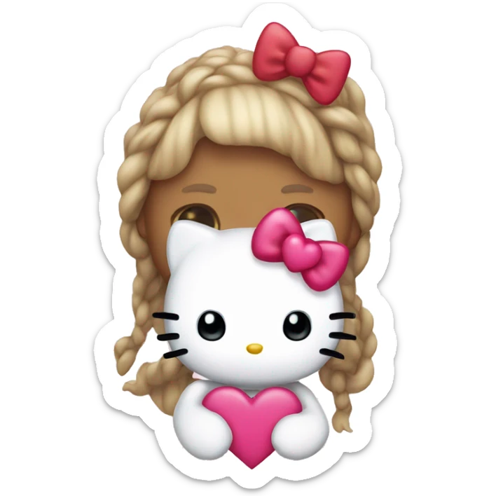 hello kitty with heart sticker