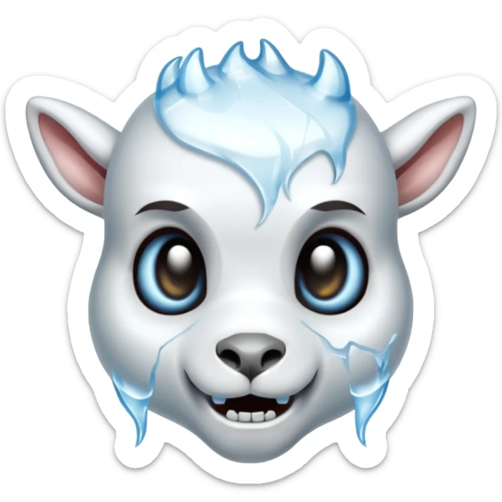 The ice skull The ice skull of a baby goat sticker
