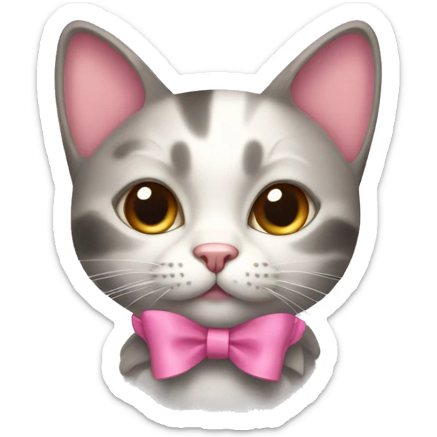 Cat with a pink bow  sticker