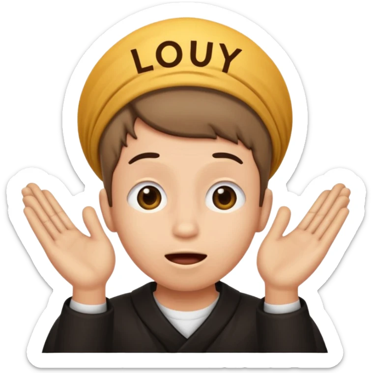 🫩with the words get a loud of this guy above its head and a praying emoji below  sticker