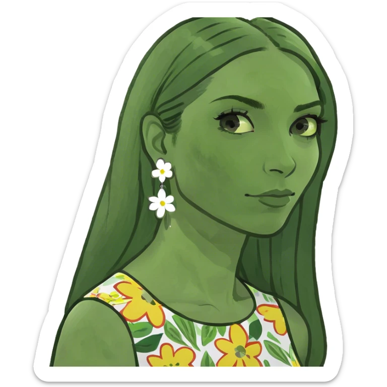 Mujer de pelo lacio sticker