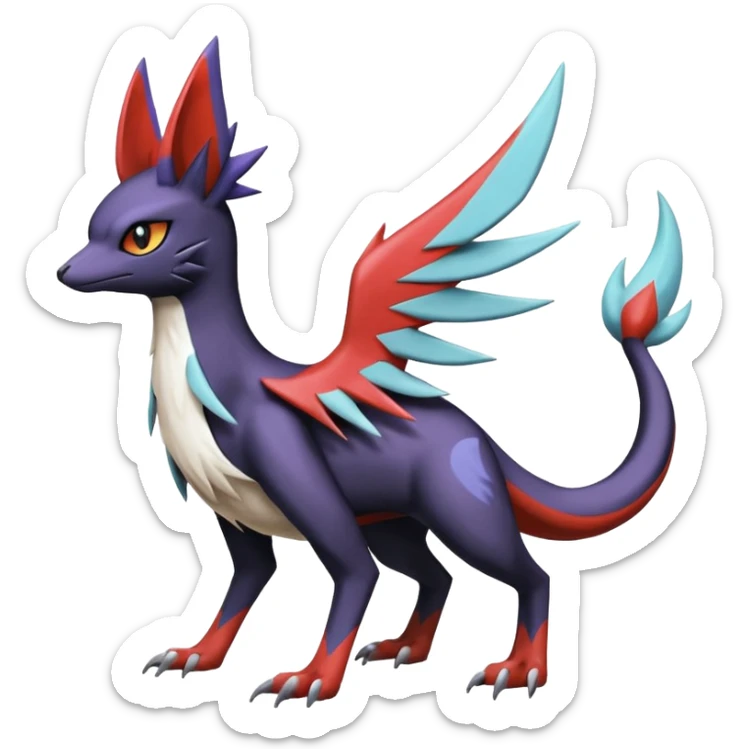  Nargacuga-Latias-Umbreon-Noibat-Noivern-Silvally-Pokémon-Fakémon-fusion (full body) sticker