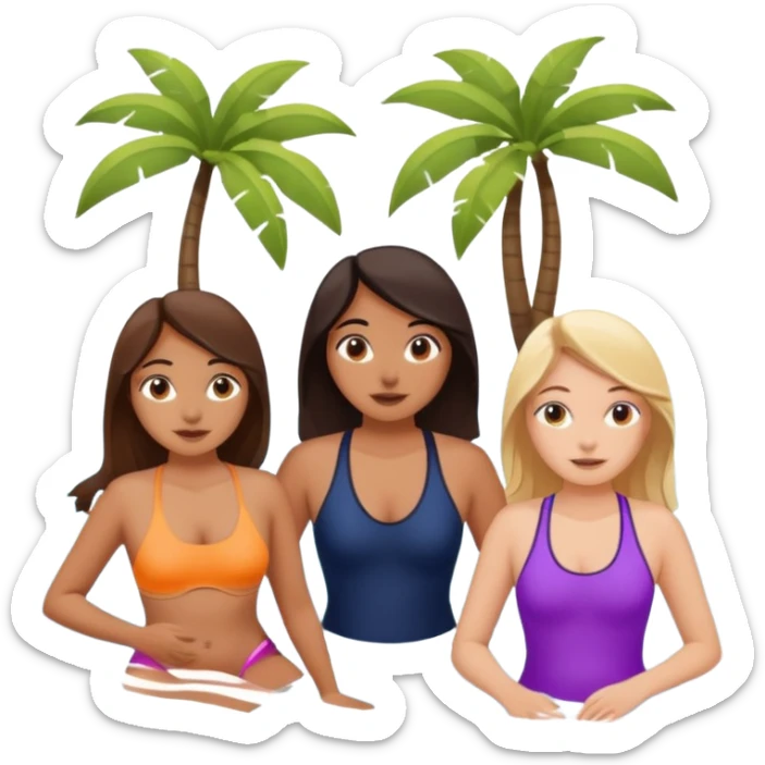 One south Asian girl, two white girls, and one white man, in the lazy river together  sticker