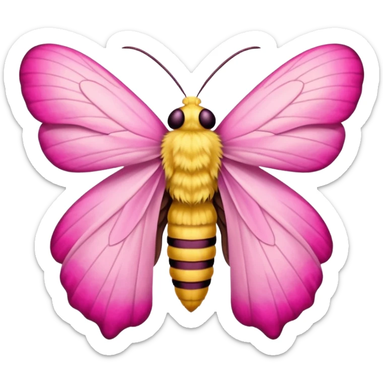 Can you generate a Dryocampa rubicunda a.k.a Rosy maple moth emoji sticker
