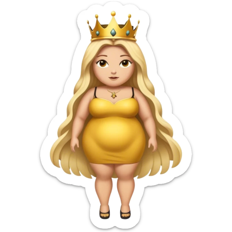 Full Body  plus size Queen bee woman with long blonde hair sticker