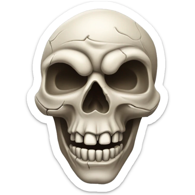 skull qui tire la langue en fermant un œil et en faisant les cornes de hard rock sticker