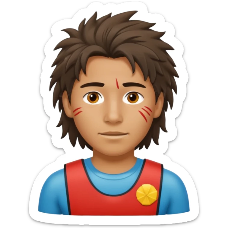 Lifeguard Native American Teenager with messy hair rescuing someone sticker
