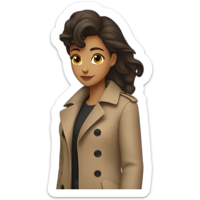 One girl make a shoulders ride of anoteher girl and wearing one trench coat sticker