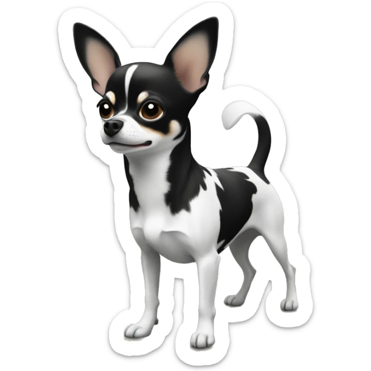 animal in nature daylight chihuahua black and white markings sticker