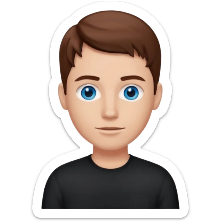 Une podcasteuse avec une chemise noire et rouge, les yeux bleus, les cheveux châtains.  sticker