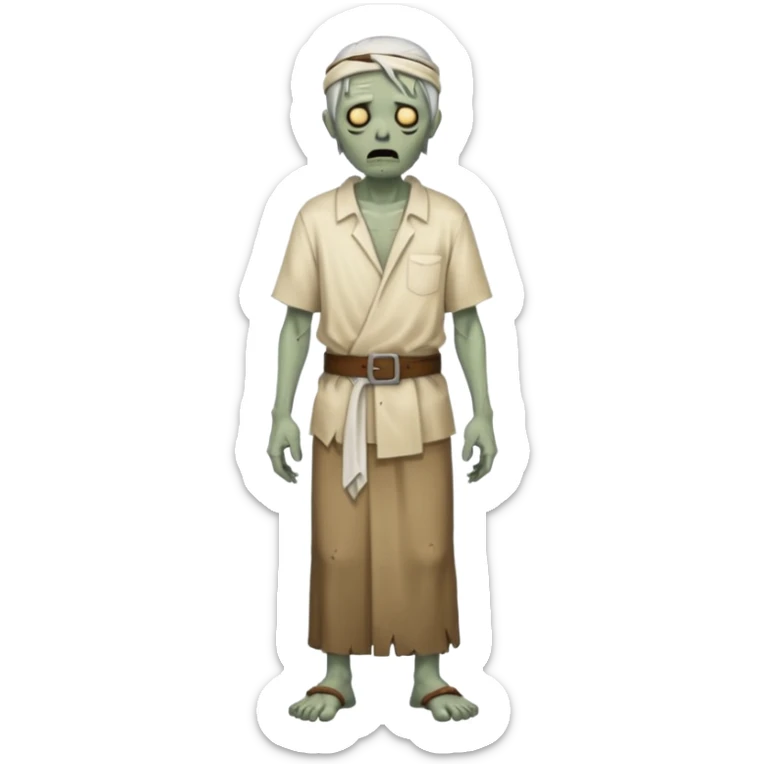 fullbody zombie leper with simple belt and loose shirt from Jesus times sticker