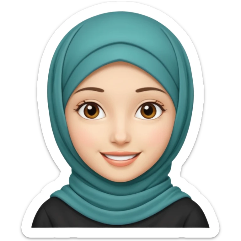 crée moi une jeune fille très belle avec le voile musulaman sticker