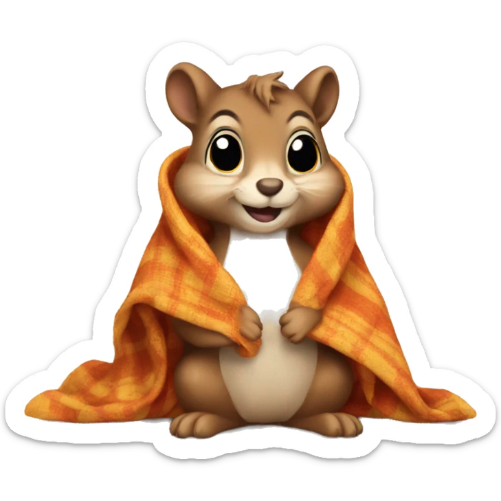 Squirrel with blanket  sticker