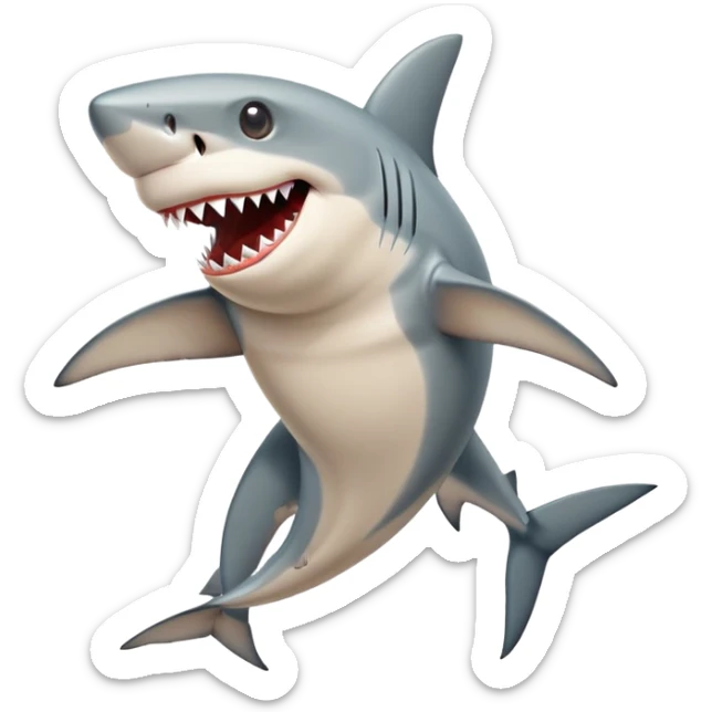 Shark wearing shoes and he has only 2 legs Italian brainrot tralalelo tralala sticker