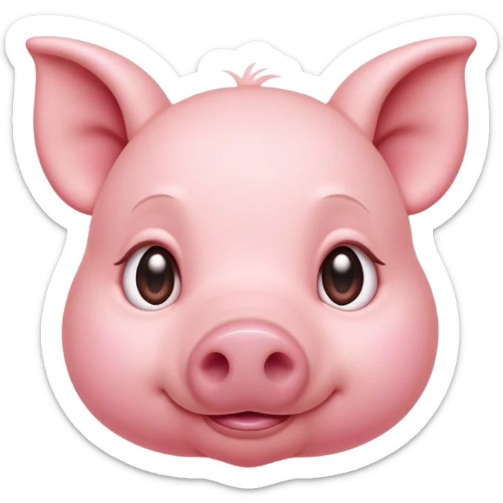 Cinematic Noble Piglet Portrait Emoji, Poised and regal, with a tiny, delicate build and a soft, smooth rosy-pink hide, deep-set soulful beady eyes, Simplified yet sharp and sophisticated features, highly detailed, glowing with a gentle, dignified glow, high shine, intelligent and endearing, stylized with an air of miniature nobility, focused and attentive, soft glowing outline, capturing the essence of a watchful and confident little piglet, so majestic it feels as though it could scamper out of the screen with effortless authority! sticker