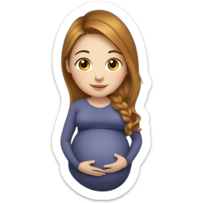pregnant young woman white skin sticker