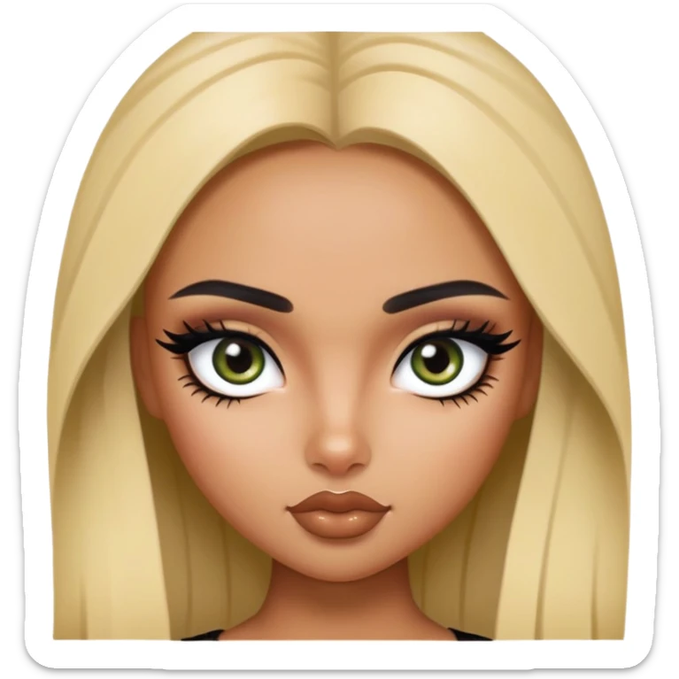 italian beauty, pretty eyes, black eyeliner, pretty bratz baddie sticker