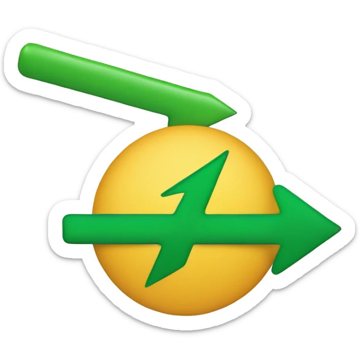 a green arrow pointing north east with the word TRENDUP on the bottom, the logo has to look like a smiling emoji sticker