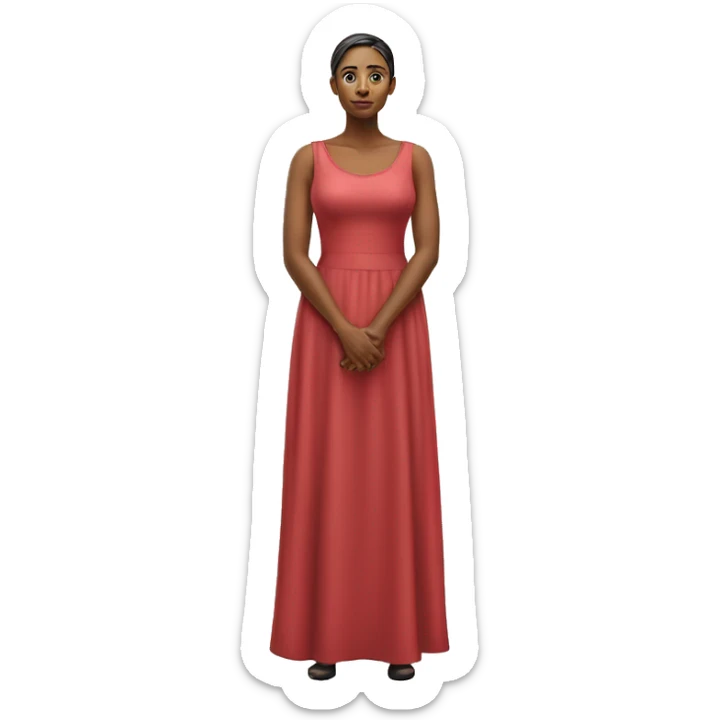 woman full length in dress photorealistic serious sticker