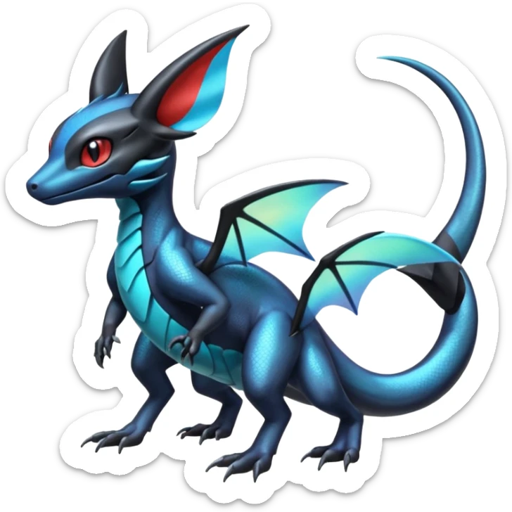 Shiny Salandit-Salamence-Umbreon-Trico-Noivern-Noibat-Hybrid (Full body) sticker