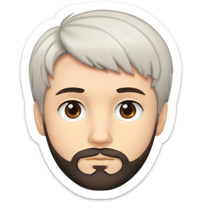 Cute white male, short dark colored hair and facial hair short shaggy hair sticker