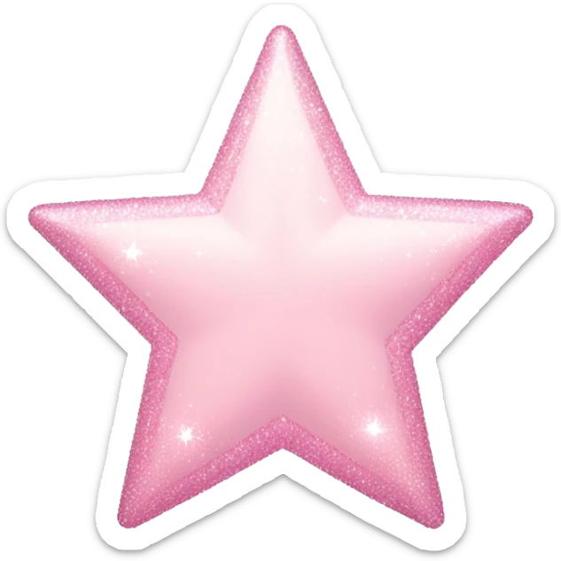 pale pink star sparkle sticker