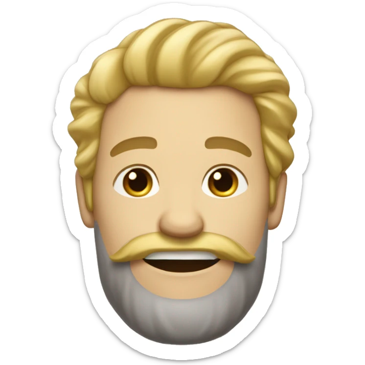 homme blond imberbe avec cheveux en l'air et homme blond avec barbe et cheveux à pa sticker