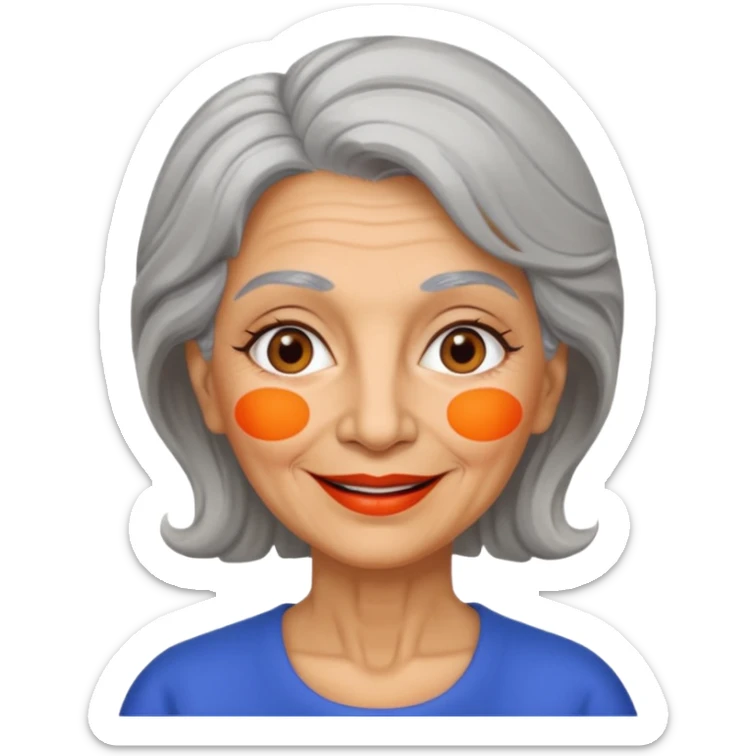 An Italian 60-year-old grandmother who is a genuine burst of sunshine and her favorite lipstick color is orange sticker