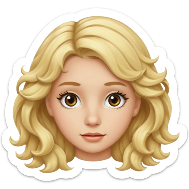 wawy haired blonde teenage girl with mascara sticker