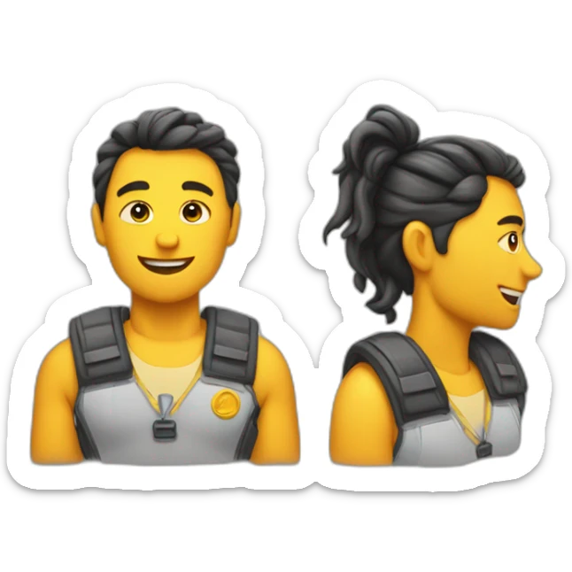 a mix between the "proud of myself" emoji and the "worry" emoji sticker
